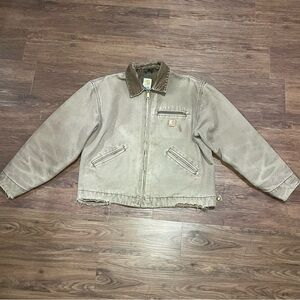 Vintage Carhartt J97 FWD Size XL Brown Detroit Blanket Lined Jacket Distressed